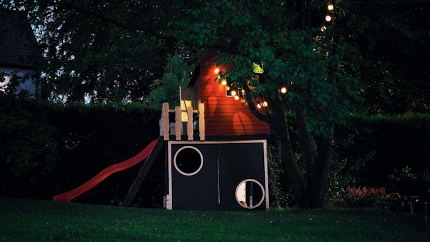 Тихий двор с правильно установленным генератором